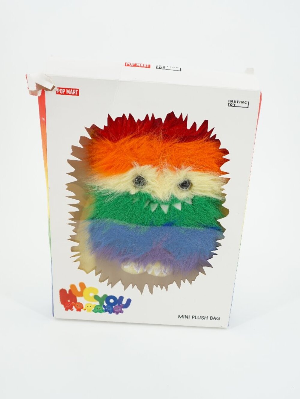 Pop Mart Instinctoy Hug You Series Mini Plush Bag With Yellow Strap Open Box